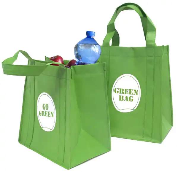 Green shopping bags