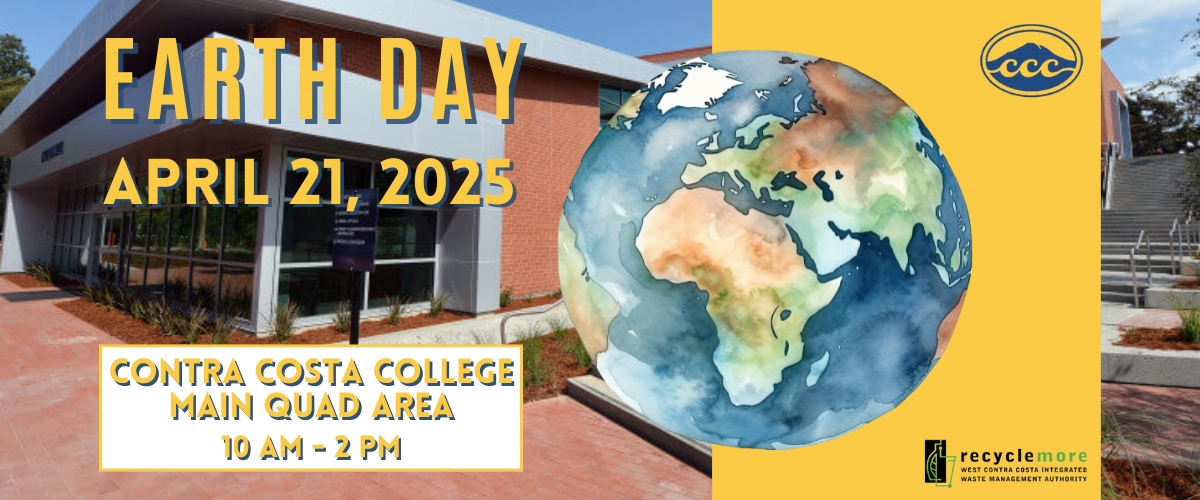 Earthday event at Contra Costa College will be held on Monday, April 21, 2025 from 10am to 2pm.